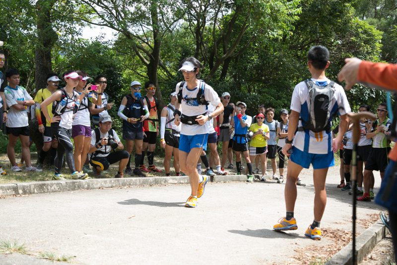Runners at the start of an APA-managed trail race