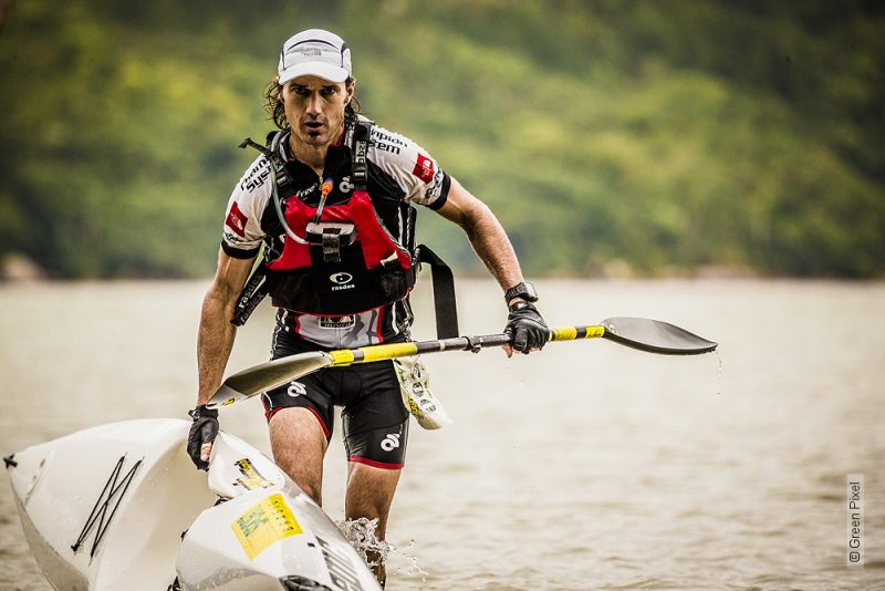 An APA athlete racing in an adventure race